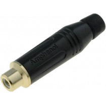 ACJR-BLK; Plug; RCA; female; straight; soldering; black; gold-plated; 3÷7mm; AMPHENOL ACJR-BLK; Plug; RCA; female; straight; soldering; black; gold-plated; 3÷7mm; AMPHENOL