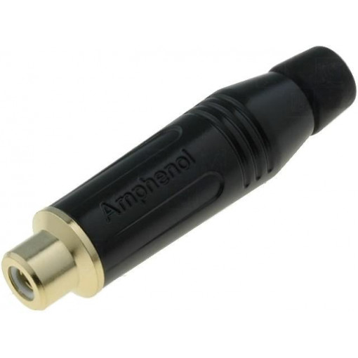 ACJR-BLK; Plug; RCA; female; straight; soldering; black; gold-plated; 3÷7mm; AMPHENOL ACJR-BLK; Plug; RCA; female; straight; soldering; black; gold-plated; 3÷7mm; AMPHENOL