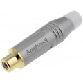 ACJR-SWH; Plug; RCA; female; straight; soldering; grey; gold-plated; 3÷7mm; AMPHENOL ACJR-SWH; Plug; RCA; female; straight; soldering; grey; gold-plated; 3÷7mm; AMPHENOL