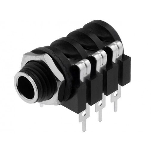 ACJS-MC; Socket; Jack 6,35mm; female; stereo; with double switch; tinned; AMPHENOL