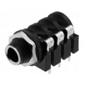 ACJS-MH; Socket; Jack 6,35mm; female; stereo; with double switch; THT; AMPHENOL