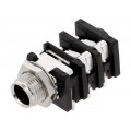 ACJS-MHOM; Socket; Jack 6,35mm; female; stereo; with triple switch; THT; AMPHENOL