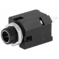 ACJS-MIV-3; Socket; Jack 6,35mm; female; stereo; straight; for panel mounting; AMPHENOL