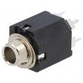 ACJS-MN-5; Socket; Jack 6,35mm; female; stereo; with double switch; straight; AMPHENOL