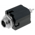 ACJS-MV-3; Socket; Jack 6,35mm; female; stereo; straight; for panel mounting; AMPHENOL