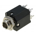 ACJS-MV-5; Socket; Jack 6,35mm; female; stereo; with double switch; straight; AMPHENOL