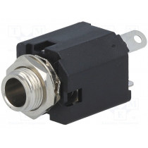 ACJS-MVS-3; Socket; Jack 6,35mm; female; stereo; straight; for panel mounting; AMPHENOL