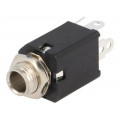 ACJS-MVS-5; Socket; Jack 6,35mm; female; stereo; with double switch; straight; AMPHENOL