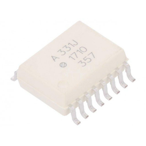 ACPL-331J-000E; Optocoupler; SMD; Channels: 1; Out: gate; 5kV; SO16; BROADCOM (AVAGO) ACPL-331J-000E; Optocoupler; SMD; Channels: 1; Out: gate; 5kV; SO16; BROADCOM (AVAGO)