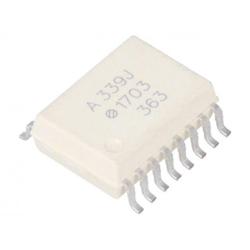 ACPL-339J-000E; Optocoupler; SMD; Channels: 2; Out: gate; 5kV; SO16; 50kV/μs; BROADCOM (AVAGO) ACPL-339J-000E; Optocoupler; SMD; Channels: 2; Out: gate; 5kV; SO16; 50kV/μs; BROADCOM (AVAGO)