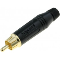 ACPR-BLK; Plug; RCA; male; straight; soldering; black; gold-plated; for cable; AMPHENOL ACPR-BLK; Plug; RCA; male; straight; soldering; black; gold-plated; for cable; AMPHENOL