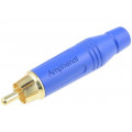 ACPR-BLU; Plug; RCA; male; straight; soldering; blue; gold-plated; for cable; AMPHENOL ACPR-BLU; Plug; RCA; male; straight; soldering; blue; gold-plated; for cable; AMPHENOL