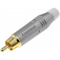 ACPR-SWH; Plug; RCA; male; straight; soldering; grey; gold-plated; for cable; AMPHENOL ACPR-SWH; Plug; RCA; male; straight; soldering; grey; gold-plated; for cable; AMPHENOL
