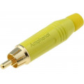ACPR-YEL; Plug; RCA; male; straight; soldering; yellow; gold-plated; 3÷7mm; AMPHENOL ACPR-YEL; Plug; RCA; male; straight; soldering; yellow; gold-plated; 3÷7mm; AMPHENOL