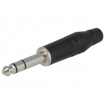 ACPS-GB; Plug; Jack 6,35mm; male; stereo; straight; for cable; soldering; AMPHENOL