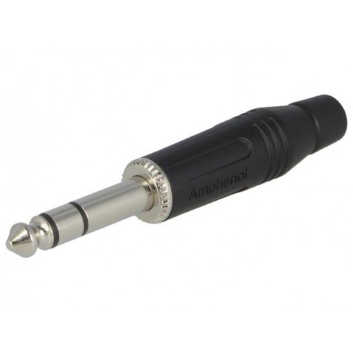 ACPS-GB; Plug; Jack 6,35mm; male; stereo; straight; for cable; soldering; AMPHENOL