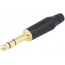 ACPS-GB-AU; Plug; Jack 6,35mm; male; stereo; straight; for cable; soldering; AMPHENOL