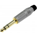 ACPS-GN-AU; Plug; Jack 6,35mm; male; stereo; straight; for cable; soldering; AMPHENOL