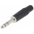 ACPS-KB; Plug; Jack 6,35mm; male; stereo; straight; for cable; soldering; AMPHENOL