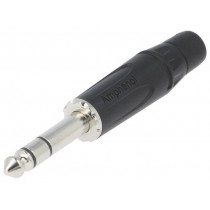 ACPS-KB; Plug; Jack 6,35mm; male; stereo; straight; for cable; soldering; AMPHENOL