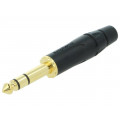ACPS-KB-AU; Plug; Jack 6,35mm; male; stereo; straight; for cable; soldering; AMPHENOL