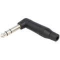 ACPS-RB; Plug; Jack 6,35mm; male; stereo; angled 90°; for cable; soldering; AMPHENOL