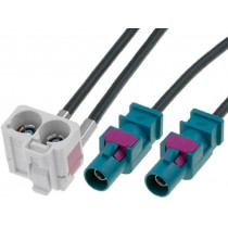 ; Antenna adapter; Fakra plug x2,Fakra double socket; 0.25m; VW; 4CARMEDIA