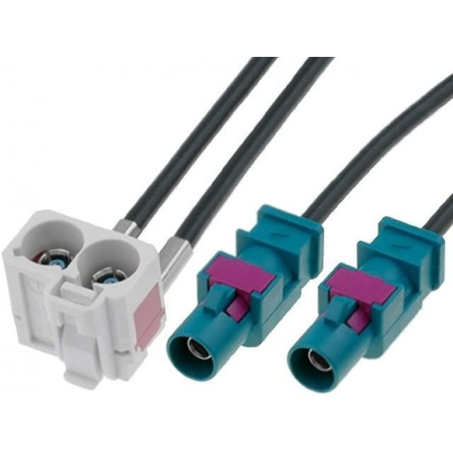 ; Antenna adapter; Fakra plug x2,Fakra double socket; 0.25m; VW; 4CARMEDIA