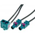 ; Antenna adapter; Fakra plug x2,Fakra double socket; 0.25m; VW; 4CARMEDIA ; Antenna adapter; Fakra plug x2,Fakra double socket; 0.25m; VW; 4CARMEDIA