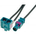 ; Antenna adapter; Fakra plug,Fakra double socket; 0.25m; Audi; 4CARMEDIA