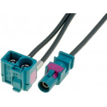 ; Antenna adapter; Fakra plug,Fakra double socket; 0.25m; Audi; 4CARMEDIA