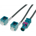 ; Antenna adapter; Fakra plug,Fakra socket x2; 0.25m; VW; MFD2; 4CARMEDIA