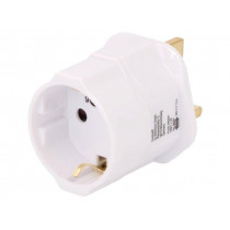 45353; Adapter; Out: EU; Plug: with earthing; Colour: white; Input: UK; Goobay