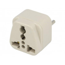 ; Transition: adapter; 2P+PE; 250VAC; 10A; Type: type L; white; PIN: 3; 