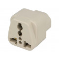 ; Transition: adapter; 2P+PE; 250VAC; 10A; Type: C13 (F); white; PIN: 3; 