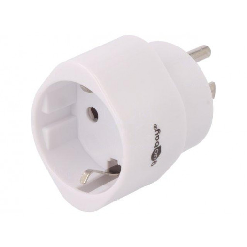 45355; Adapter; Out: EU; Plug: with earthing; Colour: white; Goobay