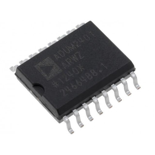 ADUM2401ARWZ; IC: interface; digital isolator; 1Mbps; iCoupler®; 2.7÷5.5VDC; SMD; Analog Devices ADUM2401ARWZ; IC: interface; digital isolator; 1Mbps; iCoupler®; 2.7÷5.5VDC; SMD; Analog Devices