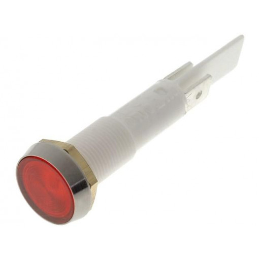 C027500NAE; Indicator: with neon lamp; flat; 230VAC; Cutout: Ø10mm; plastic; BULGIN