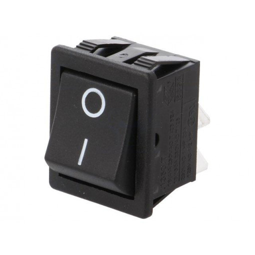 C1350ATMBB602AW; ROCKER; DPST; Pos: 2; OFF-ON; 16A/250VAC; black; none; Body: black; BULGIN