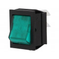 C1353AAMBG3; ROCKER; DPST; Pos: 2; OFF-ON; 16A/250VAC; green; neon lamp 250V; BULGIN