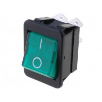 C1353ABMBG3602AW; ROCKER; DPST; Pos: 2; OFF-ON; 16A/250VAC; green; neon lamp 250V; BULGIN