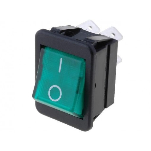 C1353ABMBG3602AW; ROCKER; DPST; Pos: 2; OFF-ON; 16A/250VAC; green; neon lamp 250V; BULGIN