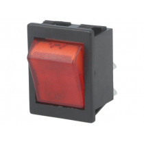 C1353ALMBR3; ROCKER; DPST; Pos: 2; OFF-ON; 16A/250VAC; red; neon lamp 250V; BULGIN
