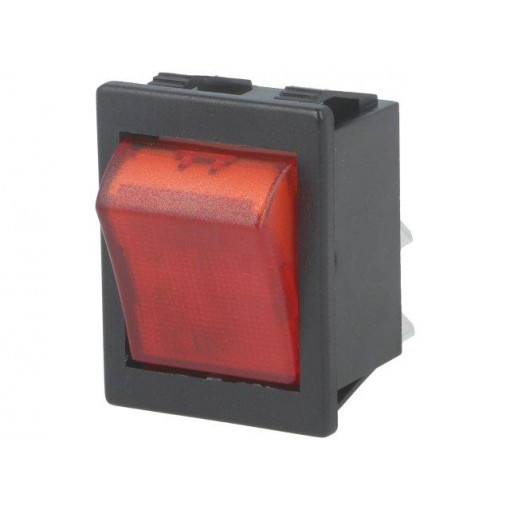 C1353ALMBR3; ROCKER; DPST; Pos: 2; OFF-ON; 16A/250VAC; red; neon lamp 250V; BULGIN