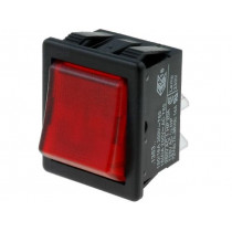 C1353ATMBR3; ROCKER; DPST; Pos: 2; OFF-ON; 16A/250VAC; red; neon lamp 250V; BULGIN