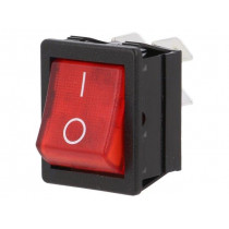 C1353ATMBR3602AW; ROCKER; DPST; Pos: 2; OFF-ON; 16A/250VAC; red; neon lamp 250V; BULGIN
