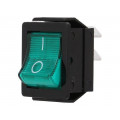 C1353VQGBG3602AW; ROCKER; DPST; Pos: 2; OFF-ON; 16A/250VAC; green; neon lamp 250V; BULGIN