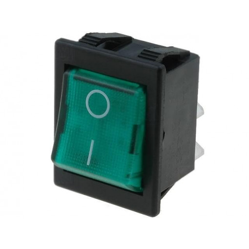 C1553ALMBG3; ROCKER; DPST; Pos: 2; OFF-ON; 16A/250VAC; 20A/28VDC; green; BULGIN C1553ALMBG3; ROCKER; DPST; Pos: 2; OFF-ON; 16A/250VAC; 20A/28VDC; green; BULGIN
