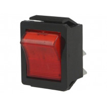 C1553ATMBR3; ROCKER; DPST; Pos: 2; OFF-ON; 16A/250VAC; red; neon lamp 250V; BULGIN