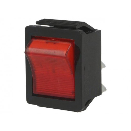 C1553ATMBR3; ROCKER; DPST; Pos: 2; OFF-ON; 16A/250VAC; red; neon lamp 250V; BULGIN
